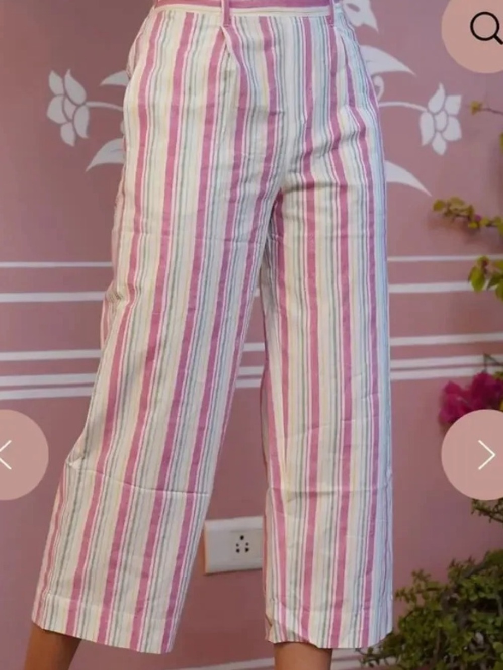 Joe Benbasset Pink and White Striped Capris